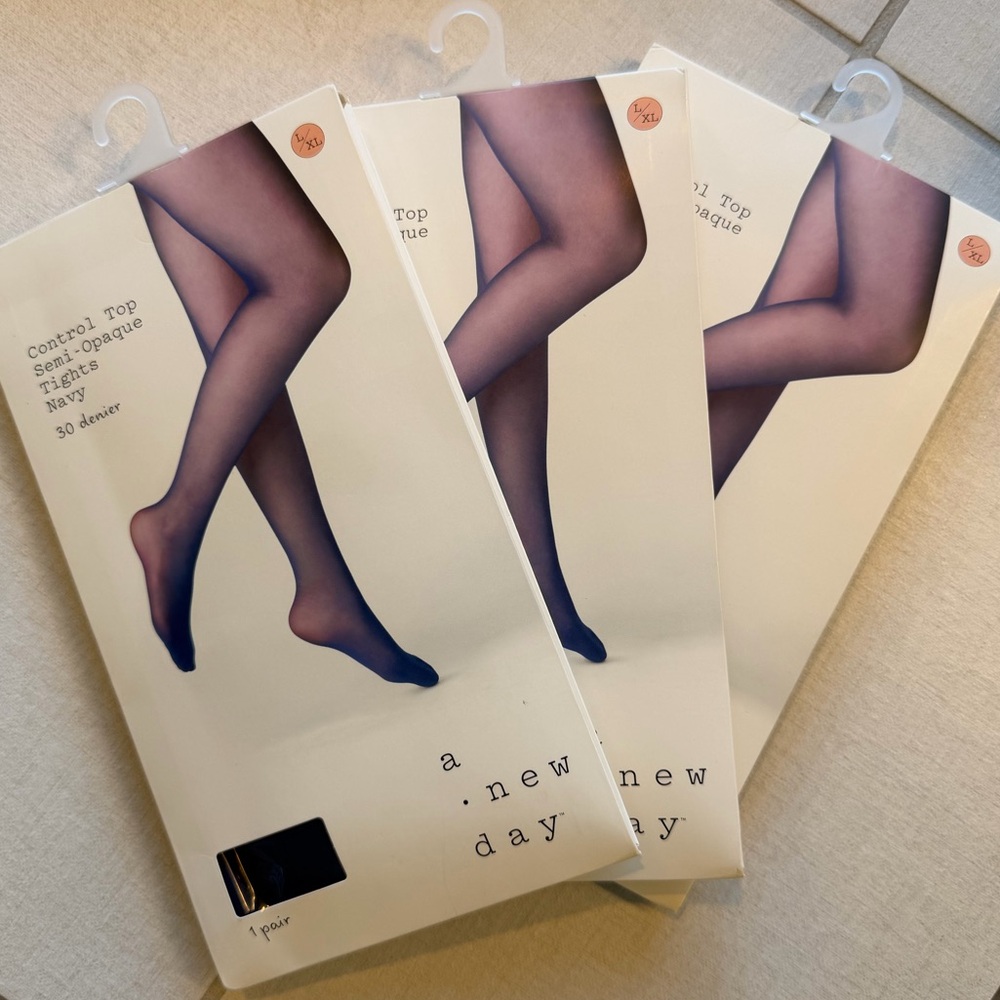 a new day Navy Sheer Control Top Tights - 30 Denier